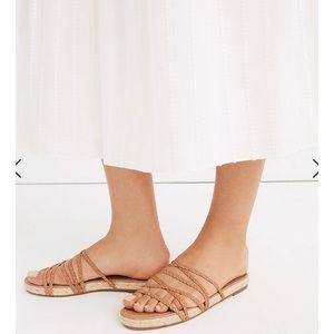 Madewell The Kathryn Espadrille Slide Sandal in Leather Sz. 9
